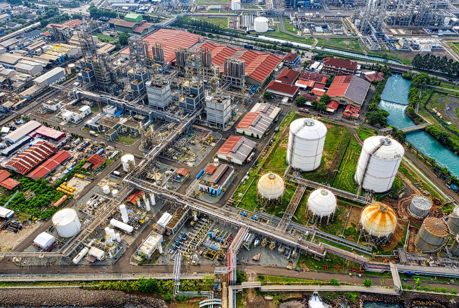 Vista aérea de una planta industrial